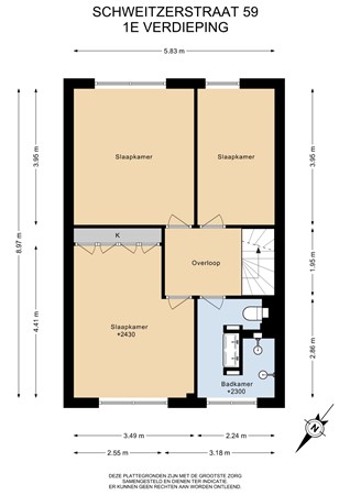 Floorplan - Schweitzerstraat 59, 1433 AH Kudelstaart